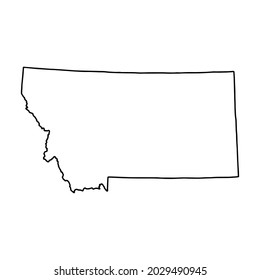Outline map of Montana white background. USA state,  vector map with contour.