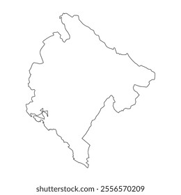 Outline Map of montenegro on white background