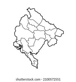 Outline Map Montenegro White Background Vector Stock Vector (royalty 