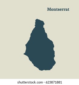 Outline map of Montserrat. Isolated vector illustration.