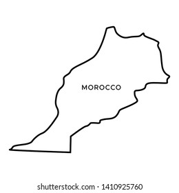 Outline Map of Morocco Vector Design Template. Editable Stroke