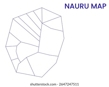 Outline map of Nauru. High detailed map of Nauru. Oceania