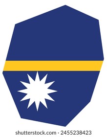 Umriss der Karte von Nauru mit Regionen