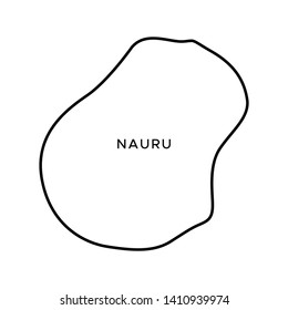 Outline Map of Nauru Vector Design Template. Editable Stroke