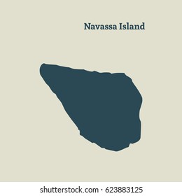 Outline map of Navassa Island. Isolated vector illustration.