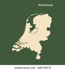 Outline Map Netherlands Isolated Vector Illustration Stock Vector   Outline Map Netherlands Isolated Vector 260nw 609726974 