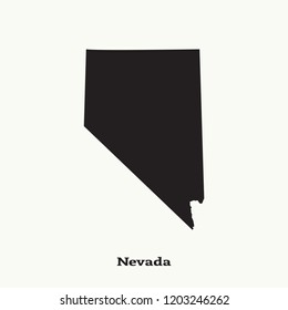 Outline map of  Nevada. Isolated vector illustration.