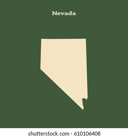 Outline map of Nevada. Isolated vector illustration.