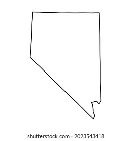 Outline map of Nevada white background. USA state,  vector map with contour.