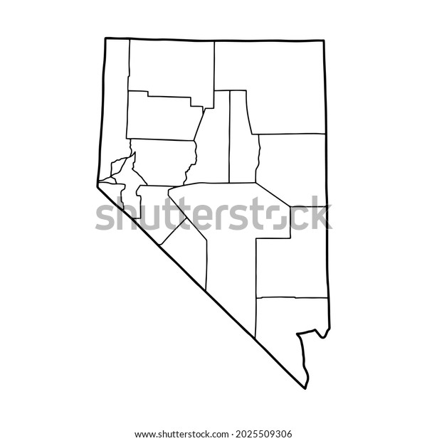 Outline Map Nevada White Background Usa Stock Vector (royalty Free 