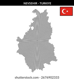 Outline map of Nevsehir highlighting its unique shape with
