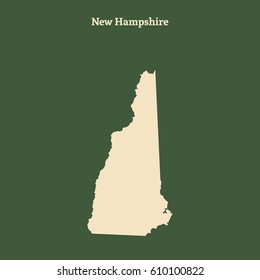 Outline Map New Hampshire Isolated Vector Stock Vector (Royalty Free ...