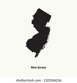 Outline map of  New Jersey. Isolated vector illustration.