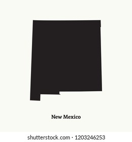 Outline map of  New Mexico. Isolated vector illustration.
