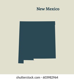 Outline Map New Mexico Isolated Vector Stock Vector (Royalty Free ...