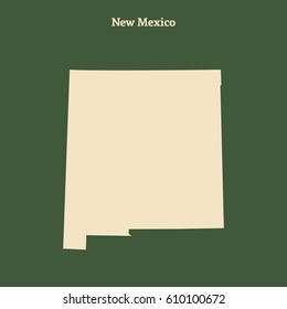 Outline map of  New Mexico. Isolated vector illustration.