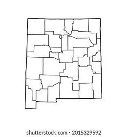 Outline Map New Mexico White Background Stock Vector (Royalty Free ...