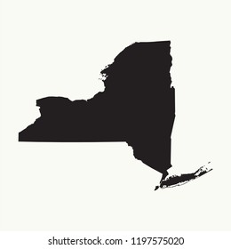 Outline map of  New York. Isolated vector illustration.