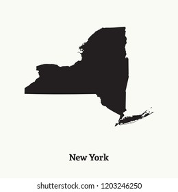 Outline map of  New York. Isolated vector illustration.