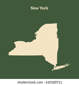 Outline map of  New York. Isolated vector illustration.
