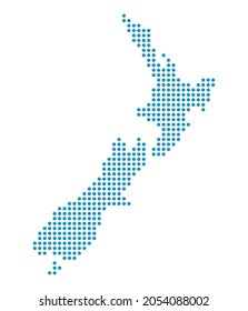 Outline map of New Zealand from dots