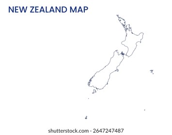  Mapa de contornos da Nova Zelândia. Mapa detalhado da Nova Zelândia. Oceânia