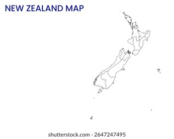  Mapa de contornos da Nova Zelândia. Mapa detalhado da Nova Zelândia. Oceânia