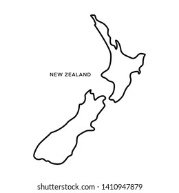 Outline Map of New Zealand Vector Design Template. Editable Stroke