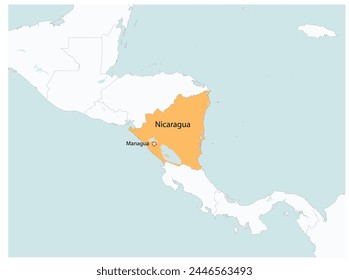 Esquema del mapa de Nicaragua