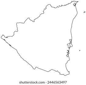 Outline of the map of Nicaragua