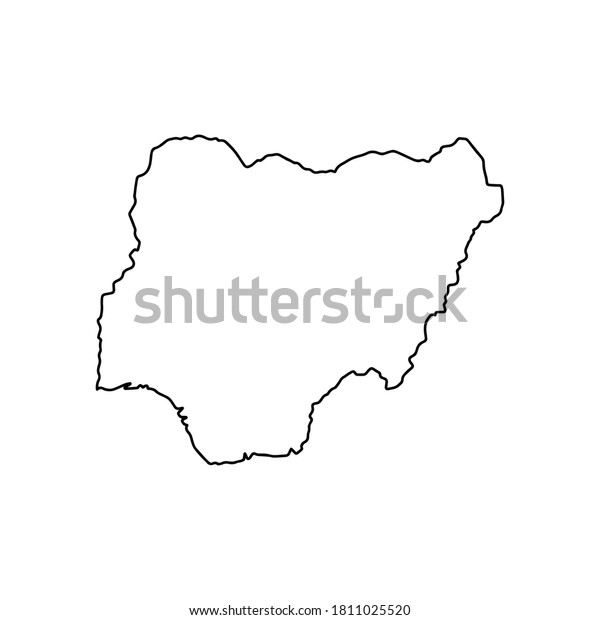 Outline Map Nigeria White Background Vector Stock Vector (Royalty Free ...