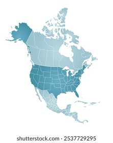 Mapa esquemático de América del Norte