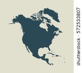 Outline map of North America. Isolated vector illustration.