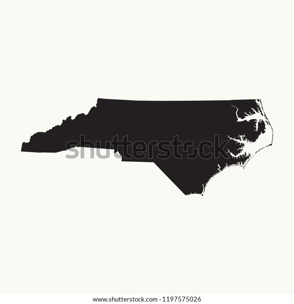 Outline Map North Carolina Isolated Vector Stock Vector Royalty Free