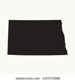 Outline map of  North Dakota. Isolated vector illustration.