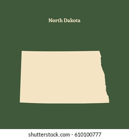 Outline map of  North Dakota. Isolated vector illustration.