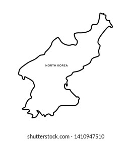 Outline Map of North Korea Vector Design Template. Editable Stroke
