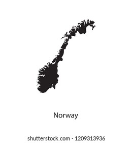 Outline map of Norway. Isolated vector illustration.