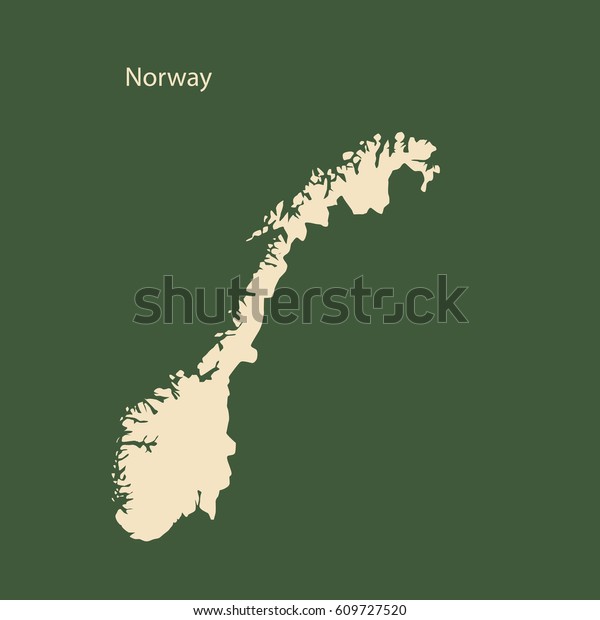 Outline Map Norway Isolated Vector Illustration Stock Vector Royalty   Outline Map Norway Isolated Vector 600w 609727520 