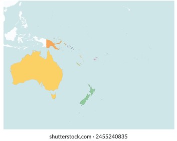 Outline of the map of Oceania Region