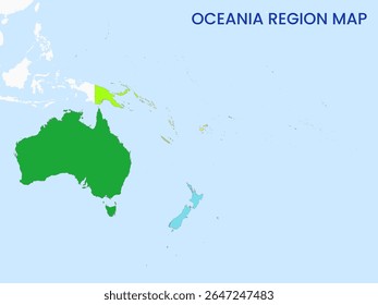 Mapa de contornos da Região da Oceânia. Mapa detalhado da Região da Oceânia. Oceânia