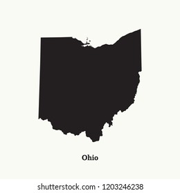 Outline map of  Ohio. Isolated vector illustration.