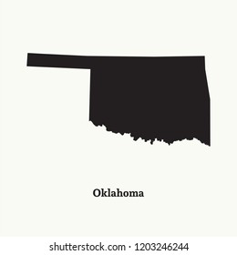 Outline map of  Oklahoma. Isolated vector illustration.