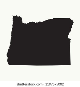 Outline Map Of  Oregon. Isolated Vector Illustration.