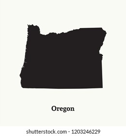 Outline map of  Oregon. Isolated vector illustration.