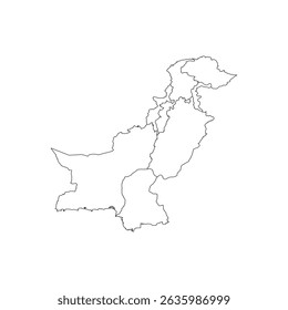 Mapa de esquema Pakistán gráfico limpio simple
