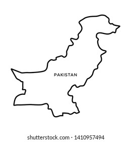 Outline Map of Pakistan Vector Design Template. Editable Stroke