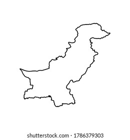 Skizze auf weißem pakistanischem Hintergrund. Vektorplan mit Umriss.