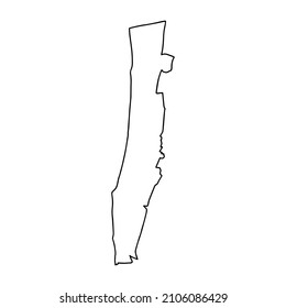 Outline map of Palanga, Lithuanian city. Vector map with contour.
