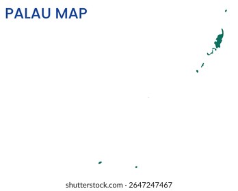 Outline map of Palau. High detailed map of Palau. Oceania